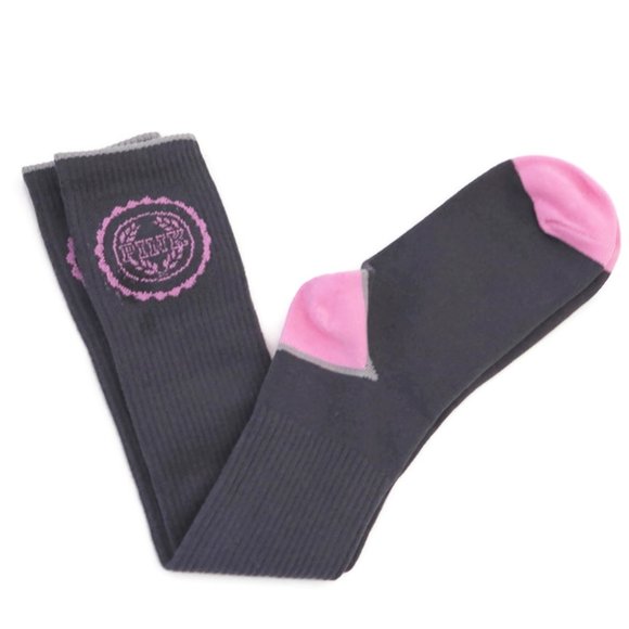 Victoria's Secret PINK Knee High Socks Grey Pink NWOT OS RARE - Picture 5 of 8